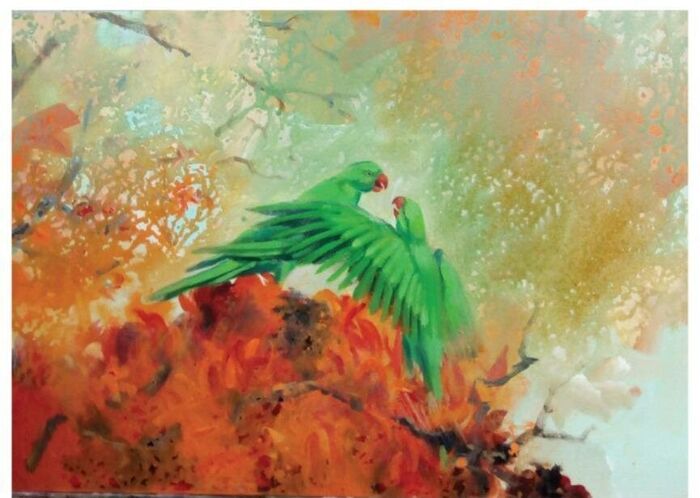 Birds of Bangladesh, acrylic painting by Arif